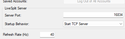 LiveSplit Server settings